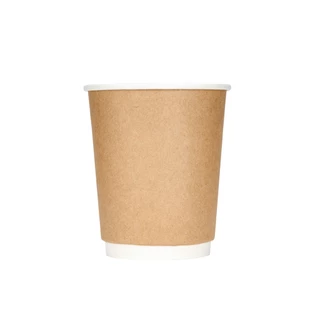 [ยกลัง] แก้วคราฟท์ DW 8 oz. 500 ใบ แก้วกาแฟ กระดาษคราฟท์ แก้วร้อน แกวกระดาษ สองชั้น Coffee cup greenpacks