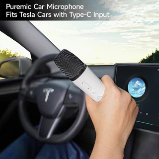 🚗 Puremic™ Tesla Mic – ไมค์ร้องเพลงไร้สายในรถ Tesla Model Y Model 3 Model X (USB-C/USB-A พร้อมใช้)