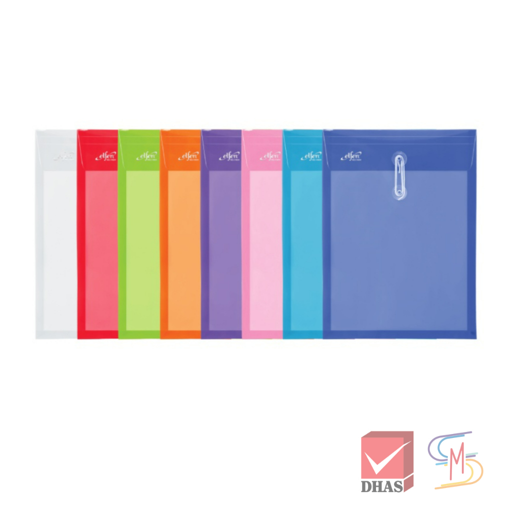Elfen แฟ้ม แฟ้มซองพลาสติก ผูกเชือก No.115 A4 จำนวน 1 ซอง