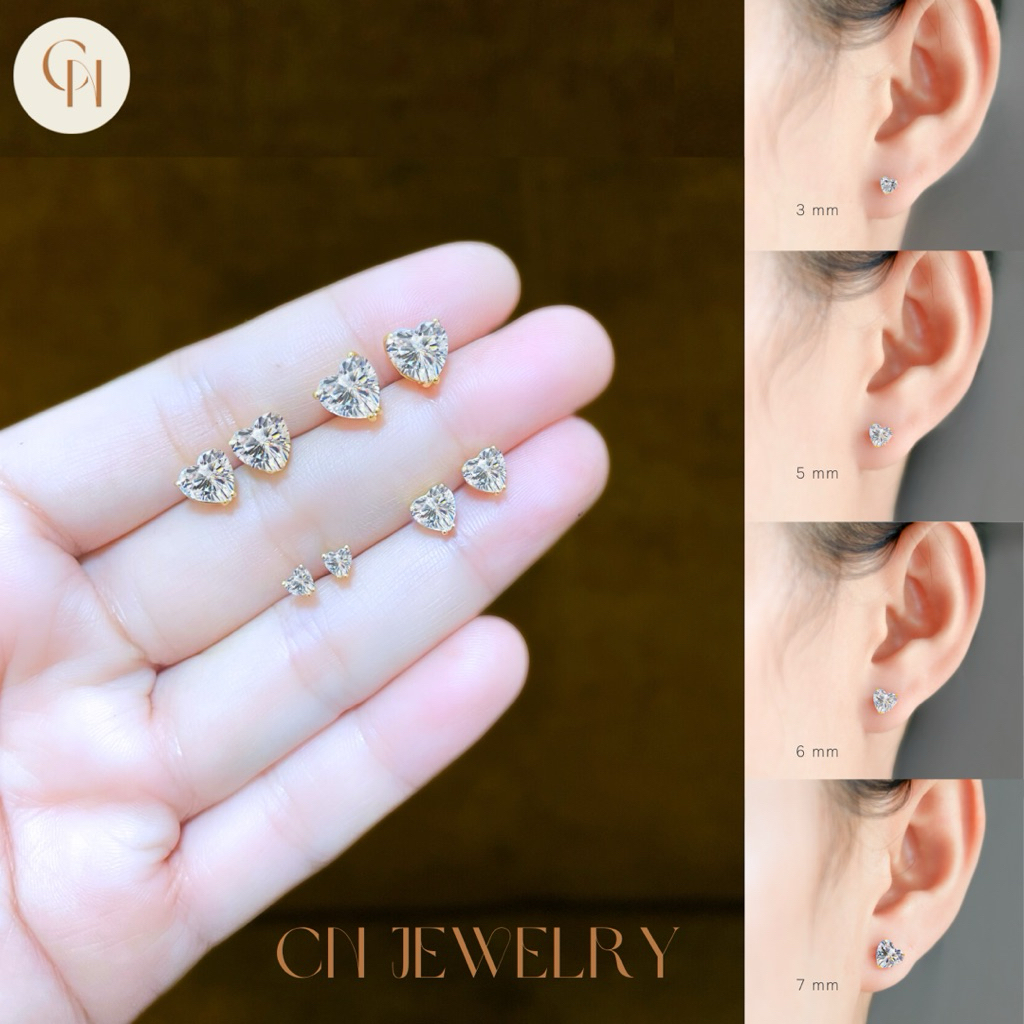 [ ลดเพิ่ม 30% เก็บโค้ดหน้าร้าน] 1คู่ ต่างหู (วัสดุอย่างดี ไม่ลอกดำ แพ้ง่ายใส่ได้) CN Jewelry