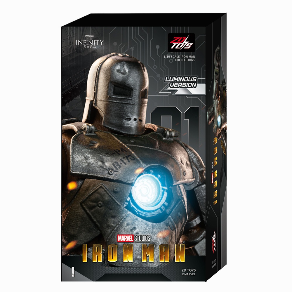 Iron Man Mark01 with Lighting Function (ไอรอนแมน มาร์ค 01 รุ่นมีไฟ)(ZD TOYS) – (ลิขสิทธิ์แท้) (1907-01)