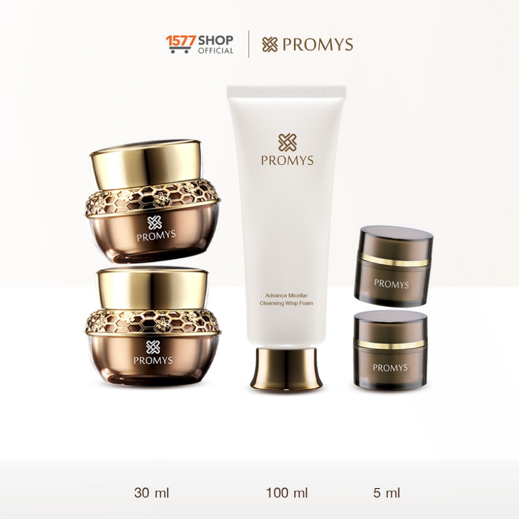[1577Shop] Promys พรอมมิส ครีมเนื้อเซรั่ม 30 มล. x2 + ครีม 5 มล. x2 + โฟมล้างหน้า 100 มล. x1