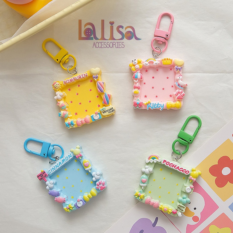 พวงกุญแจห้อยกระเป๋าสุดโซคิ้ว DIY ทรงสีเหลี่ยม alloy keychain D-60 ราคา ถูกที่สุด ดีลบีเคเค แกลเลอรีภาพที่ 4