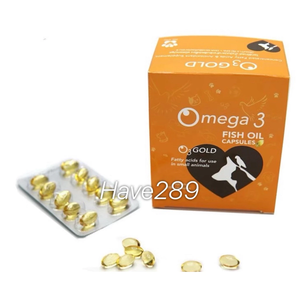 O3Gold Fish Oil (สั่งยกกล่อง กด10แผง =100 เม็ด) น้ำมันปลา ผลิตภัณฑ์อาหารเสริมสุนัข-แมว