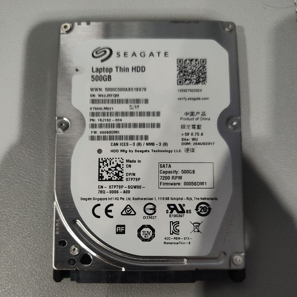 Harddisk Notebook ขนาด 2.5 500GB 7200RPM มือสอง