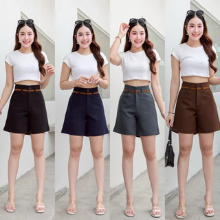 A03กางเกงขาสั้น ผ้าไอริส แต่งขอบ ยาว 17 นิ้ว ทรงสวย ไม่รัดขา ผ้านิ่มใส่สบายไม่บาง
