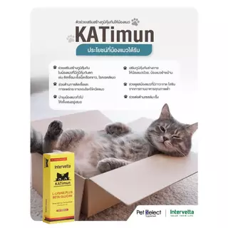 Katimun L-Lysine Plus Beta-glucan ช่วยเสริมสร้างภูมิคุ้มกันและกระตุ้นการรักษา วิตามินสำหรับแมว วอส.0108620016