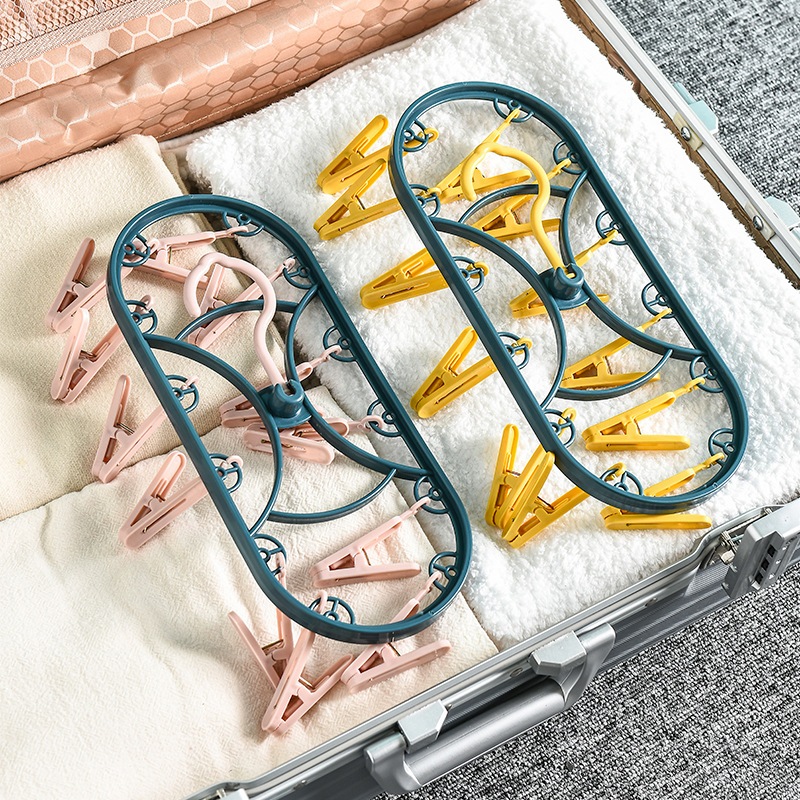 พวงหนีบผ้าพลาสติก 12 หนีบ แข็งแรงอย่างดี หนา ใช้งานง่าย /1710-1711