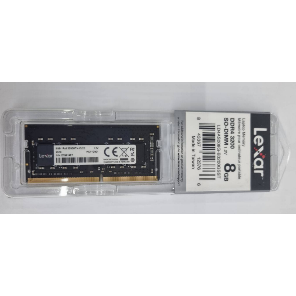 แรมโน๊ตบุ๊ค DDR4 8GB 3200 แรมใหม่ แรมมือ1 แรมคุณภาพดี ยี่ห้อLEXAR ราคาถูกๆ