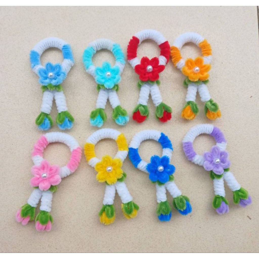 พวงมาลัยจิ๋ว ทำจากลวดกำมะหยี่DIY พวงมลัย ไหว้ครู ไหว้ผู้ใหญ่ ของชำร่วย ที่ระลึก