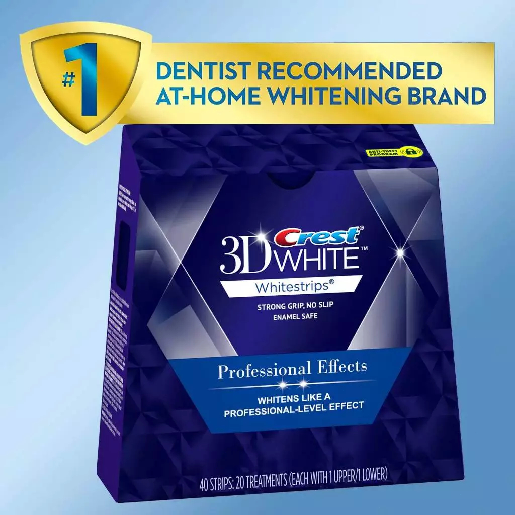 แผ่นฟอกสีฟัน Crest 3D Teeth Whitening Strips ผลิตภัณฑ์ฟอกสีฟันระดับมืออาชีพ คุณภาพสูง