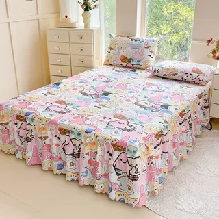 Lowest Price👉️กันไรฝุ่น ผ้าปูที่นอน 3.5/5/6/6.5ฟุต ปกป้องเตียงจากฝุ่น เป็นมิตรกับผิวและระบายอากาศได้ดี สไตล์กระโปรงเตียง