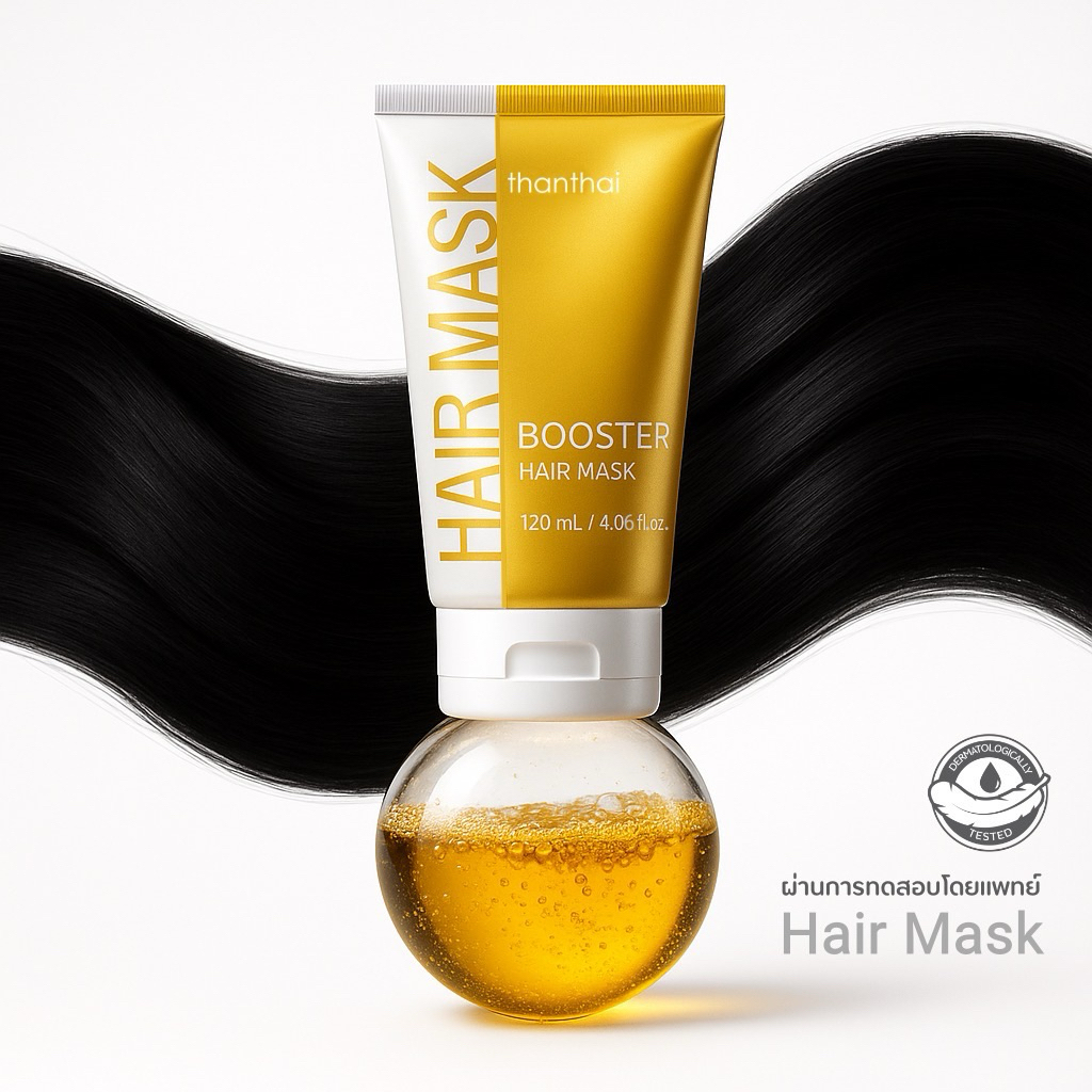 มาสก์ผม  BOOSTER HAIR MASK ( thanthai ) มาสก์ผมใช้แล้วล้างออก