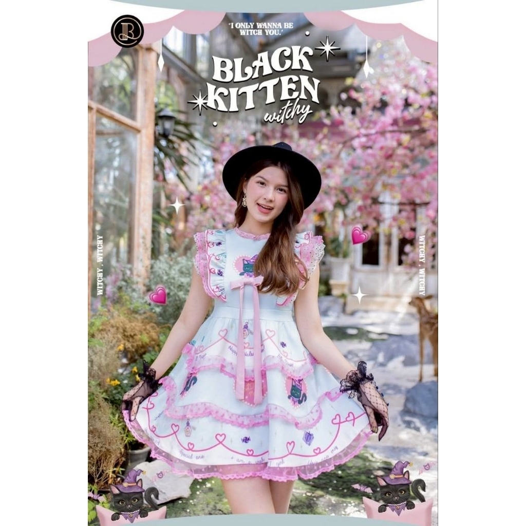 BLT BRAND Halloween รุ่น Black Kitten Witchy เดรสสั้น ฮาโลวีน สีชมพู M มือ 1