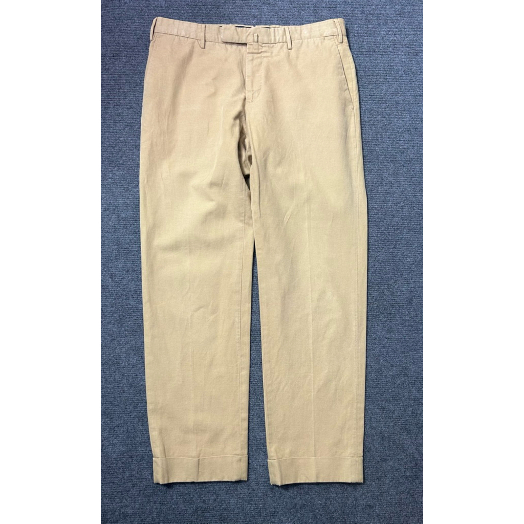 incotex khaki cotton linen pants
