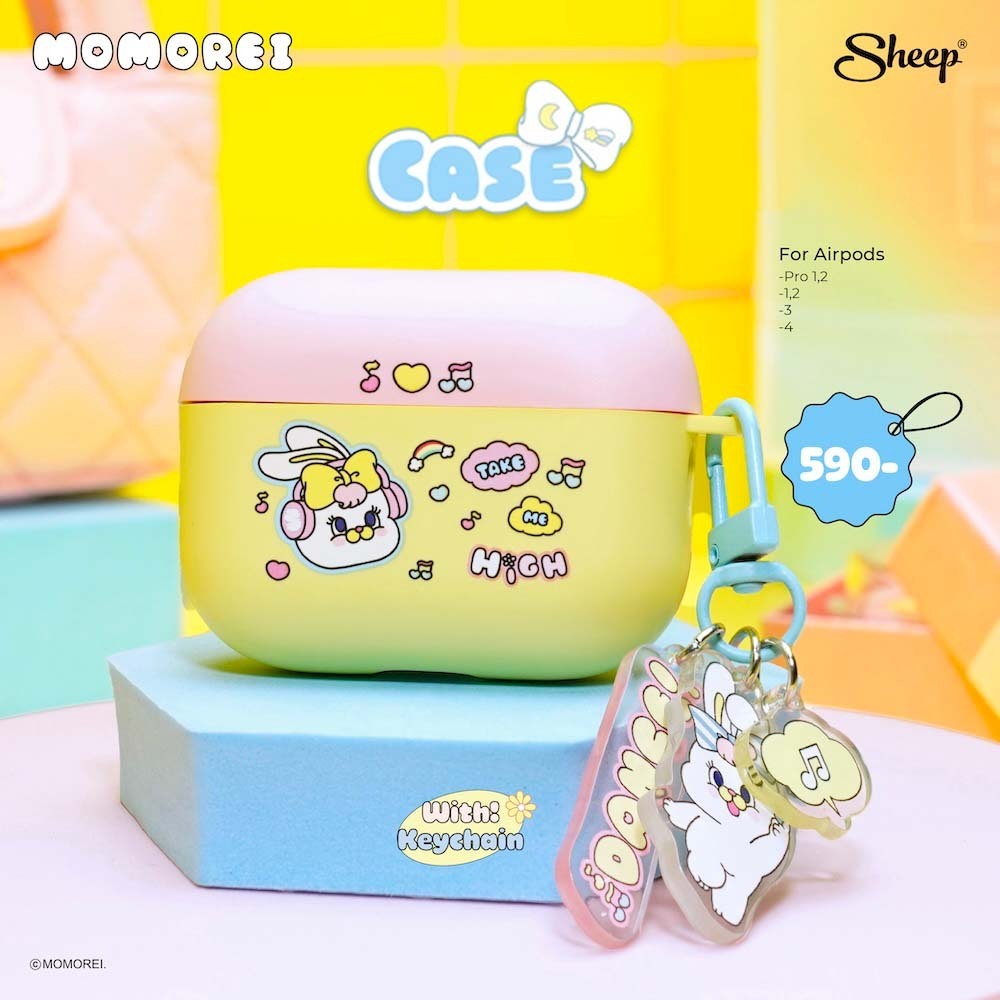 [For Airpods Momorei]  Momorei Collection เคสสำหรับAirpods ลาย Rico พร้อม Keychain พวงกุญแจสายห้อย เคสแข็งแรง กันกระแทก
