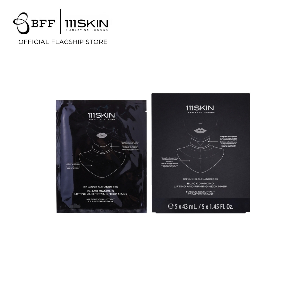 111SKIN - Black Diamond Lifting & Firming Neck Mask 5x43 ml (มาส์กคอ, มาส์กเซเลบ )
