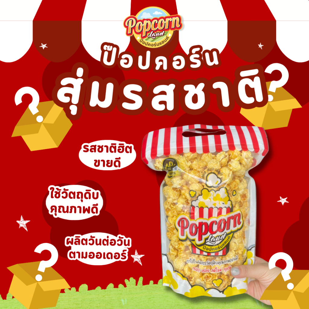 ป๊อปคอร์นสุ่มรสชาติ แบรนด์ป๊อปคอร์นคอร์นแลนด์ (2)  POPCORN RANDOM FLAVOR BRAND POPCORND LAND