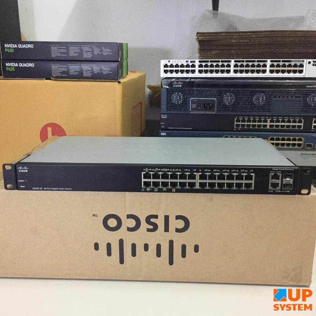 Cisco SG200-26 /Gigabit 26-port Switch (ช่อง 1,2,3,4,13,14,15,16 Gigabit พอต ใช้ไม่ได้) (มือสอง)