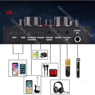 ไมโครโฟน BM800 ครบชุด ไมค์อัดเสียง พร้อมซาวด์การ์ด V8/V8S/F998 และอุปกรณ์ครบชุด ไมค์ร้องเพลง คอนเดนเซอร์ Microphone