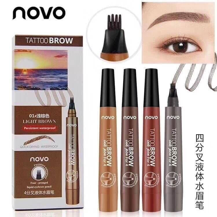 พร้อมส่งค่ะ โนโว่ Novo Tattoo Brow Tint My 4 - Tip Brow หัวแปรง 4 แฉก