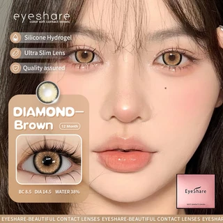 (0°-600°) คอนแทคเลนส์สายตาสั้นสีน้ำตาลเทา อายุการใช้งาน 1ปี ตาโต รูม่านตาขยาย 14.5 มม.จัดส่งรวดเร็ว