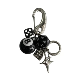 พวงกุญแจ 8 ball keychain โกธิค พวงกุญแจรถ ห้อยกระเป๋า ตกแต่งกระเป๋า bag charm หัวเข็มขัด พวงกุญแจกางเกง Y2K เข็มขัด
