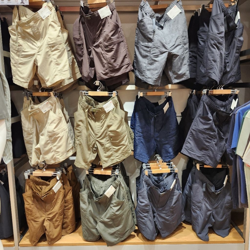 รับหิ้วของแท้ Uniqlo กางเกงขาสั้นผู้ชาย เกียร์ Geared Shorts กางเกงขาสั้นสะท้อนน้ำ
