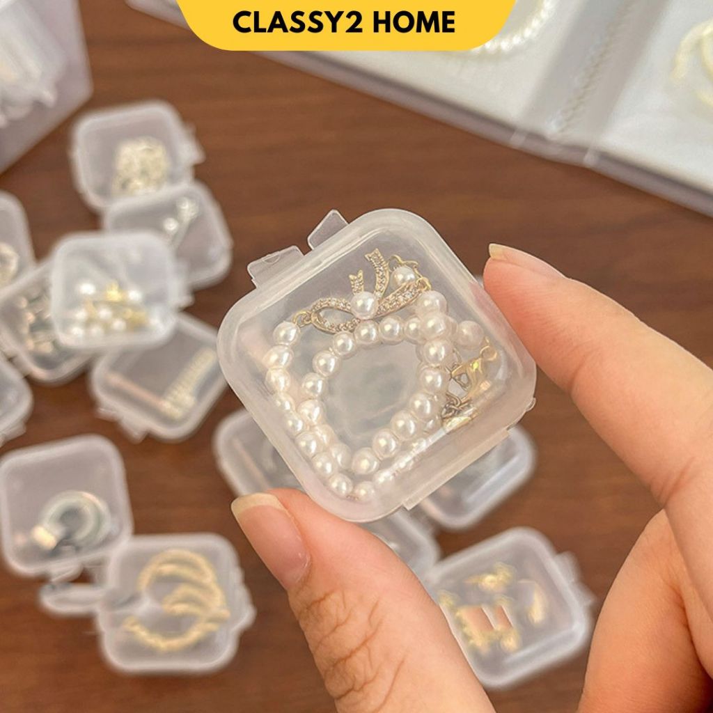 กล่องใส่เครื่องประดับ ต่างหู สร้อยคอ แหวน กล่องพลาสติก กล่องเก็บของ ขนาดเล็ก (CH-233)