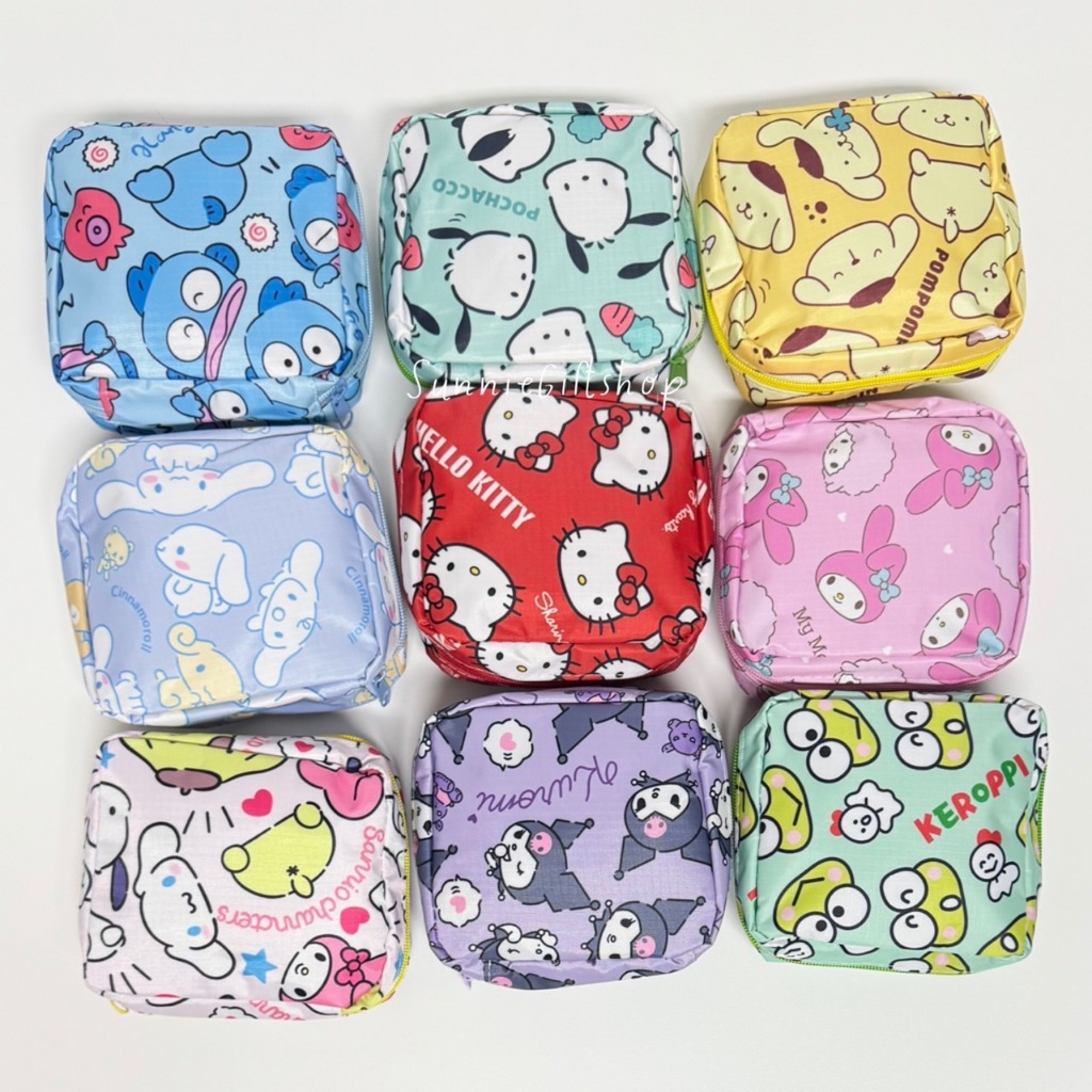 พร้อมส่ง กระเป๋าอเนกประสงค์ พกพา พร้อมซับใน ลายการ์ตูน
