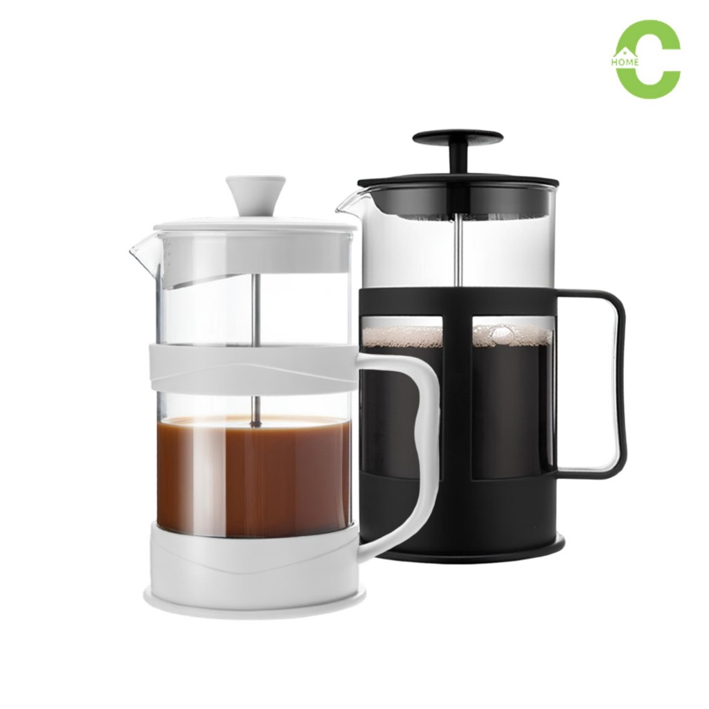 HOMEC เหยือกชงกาแฟ แก้วชงกาแฟ french press สแตนเลส 304 อย่างดี สำหรับชงชา หรือกาแฟ หลากหลายขนาด สีขาว และสีดำ