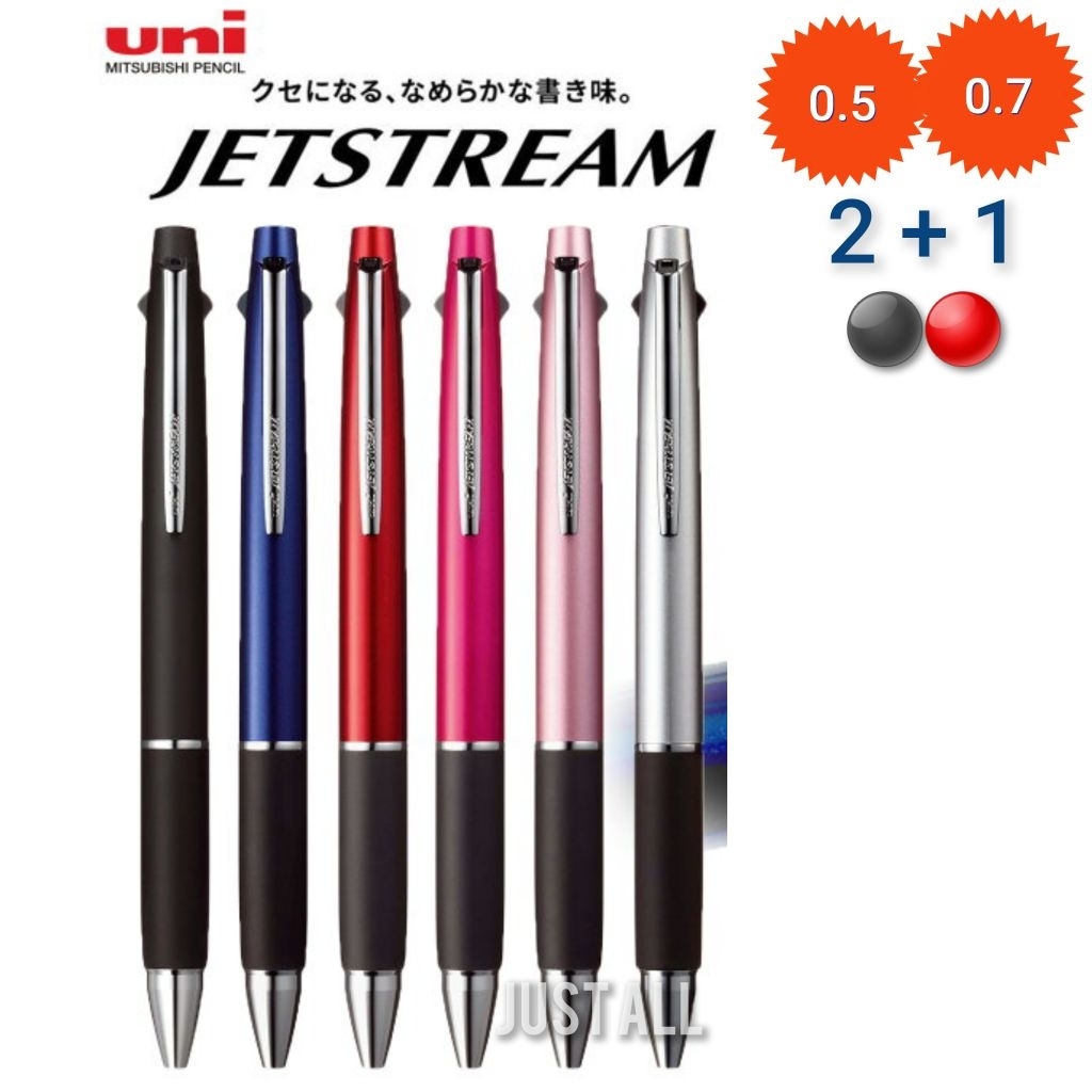 Uni Jetstream 2in1 Multi Pen + 0.5 mm Pencil ปากกา 3 ระบบ MSXE3-800 (หมึก ดำ แดง + ดินสอกด 0.5)