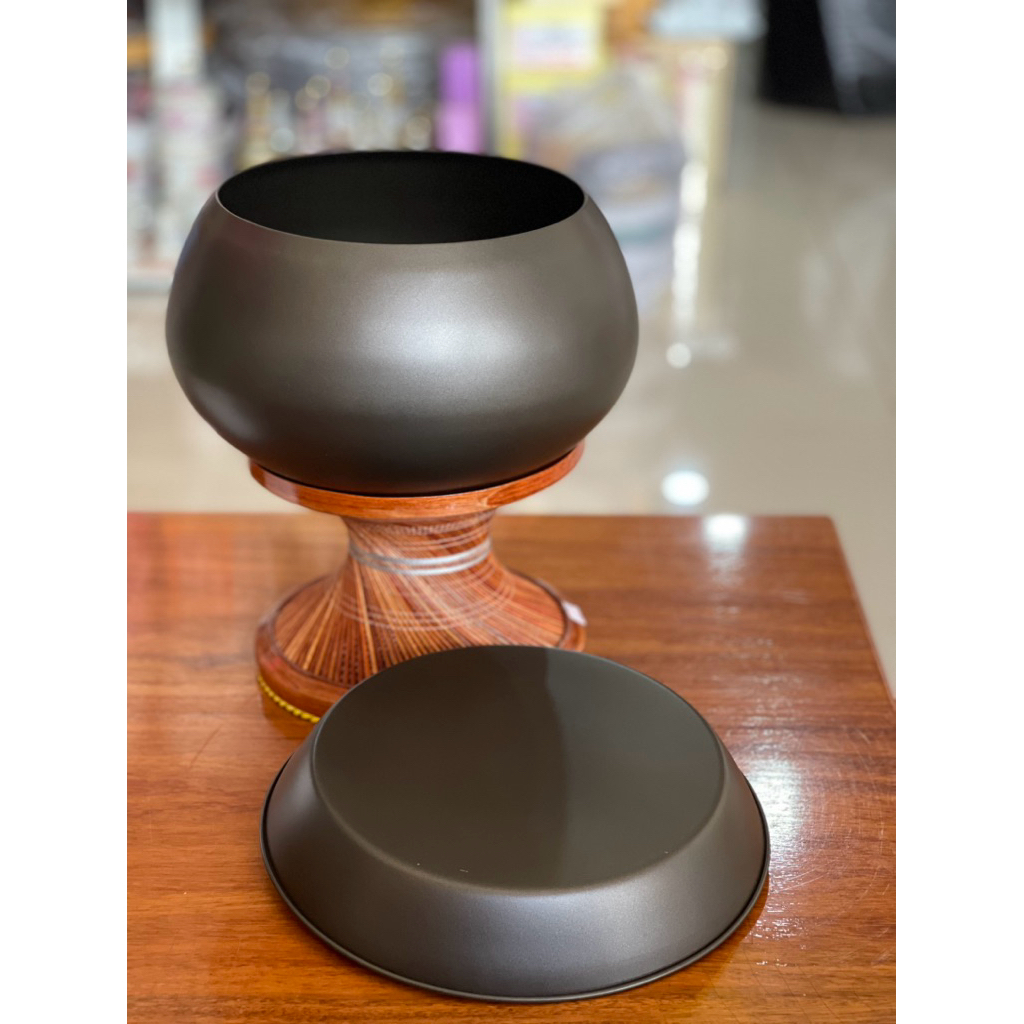 บาตรเบา บาตรเสริมขอบทรงมะนาว บาตรสแตนเลสเคลือบทั้งใบ ขนาด 8.5,9นิ้ว น้ำหนัก0.5-0.7 กรัม - รูปที่ 6