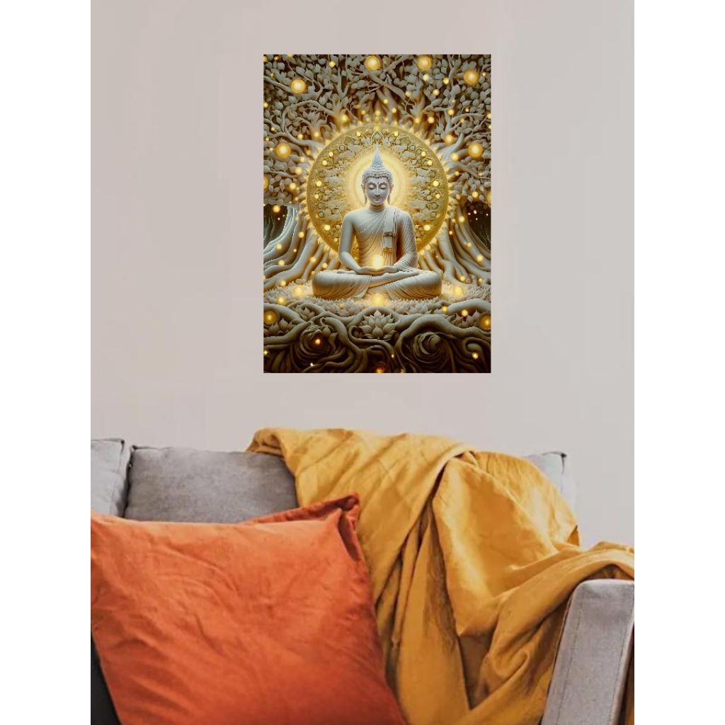 รูปโปสเตอร์  พระพุทธเจ้า ไม่มีกรอบ ภาพมงคล เสริมฮวงจุ้ย ตกแต่งบ้าน ขนาด A3 - รูปที่ 2