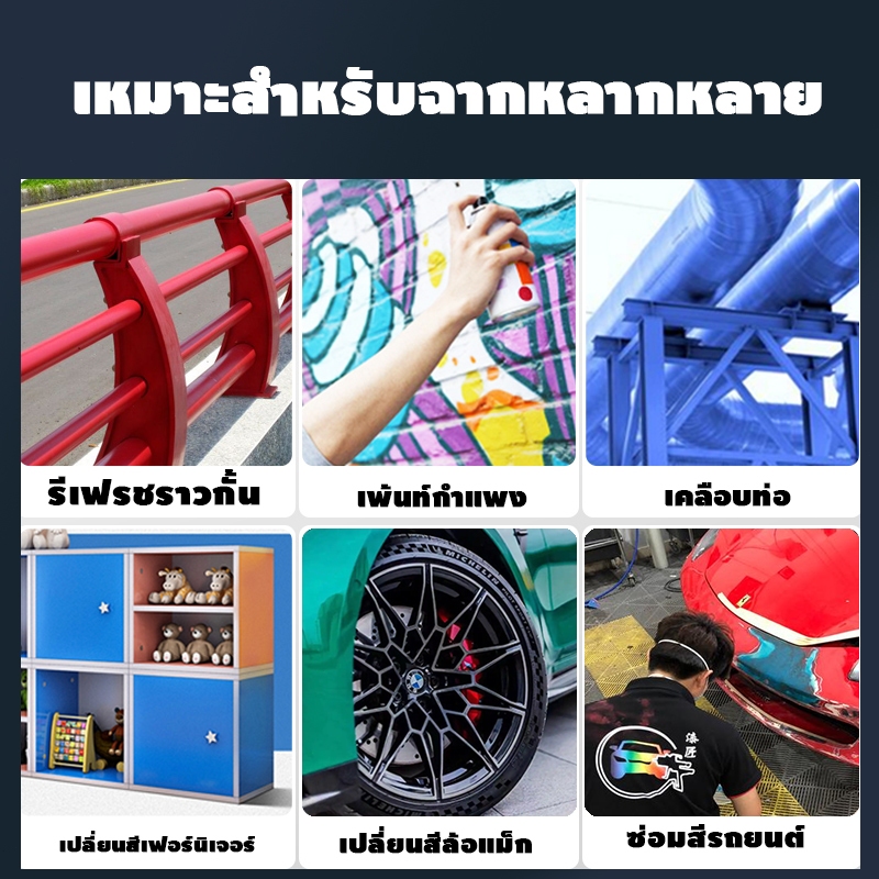 สีสเปรย์อเนกประสงค์ สีกระป๋อง สีพ่นรถยนต์ สเปรย์สีขาว สีดําด้าน สีดําเงา สเปรย์พ่นสี สีเสปรย์ สีเงิน - รูปที่ 3