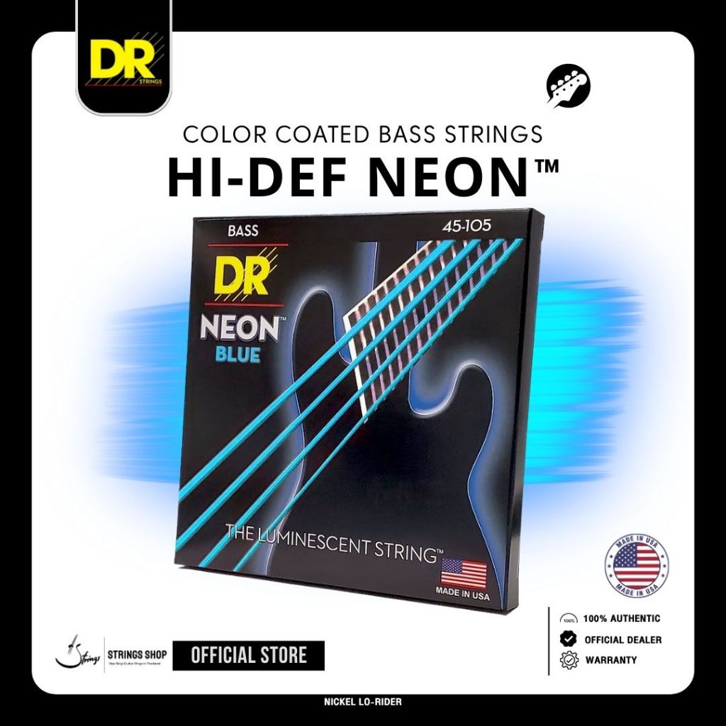 สายเบส DR Strings HI-DEF NEON™  Colored Bass Strings