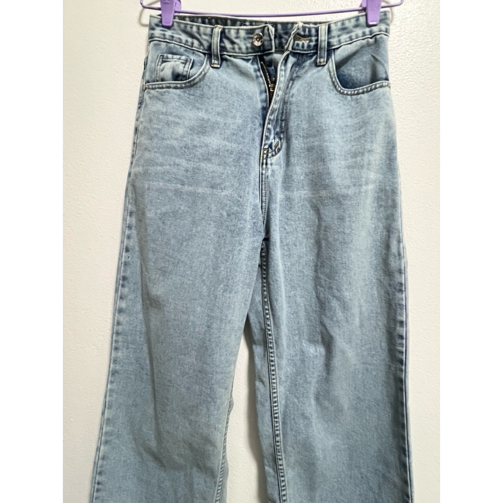 SR034 กางเกงยีนส์ ยีนส์พี่หมวย Saran - กระบอก Y2K มือสอง