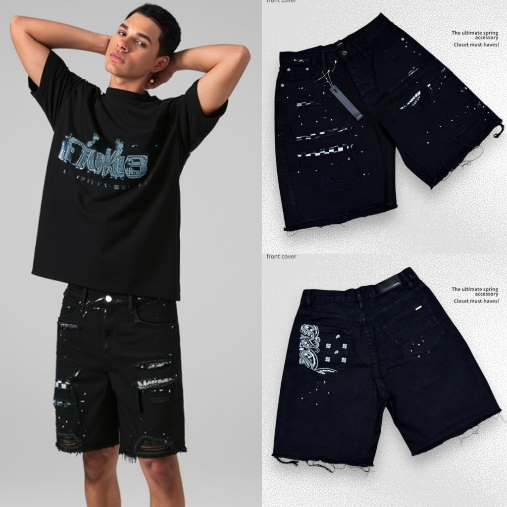 กางเกงAmiri patch black  งานตรงปก