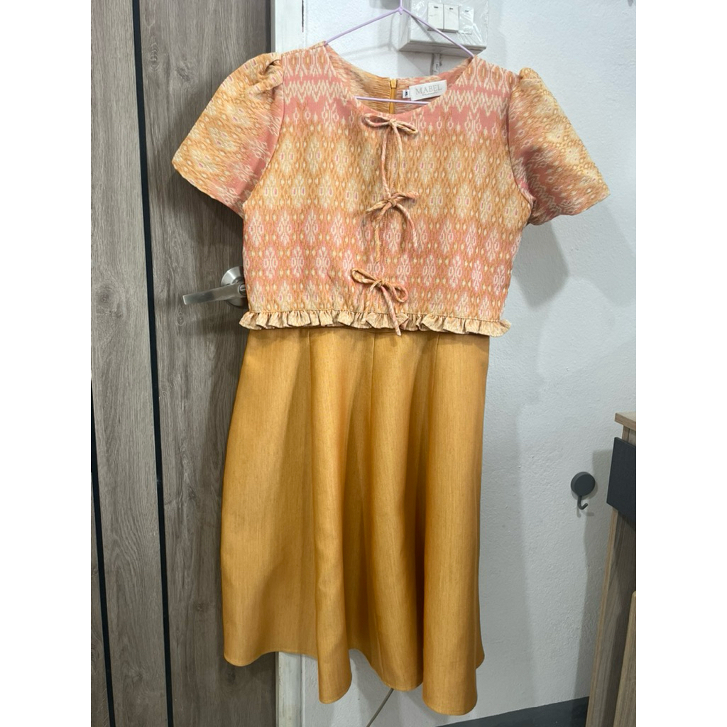 เดรสผ้าไทย ป้ายMabel XL