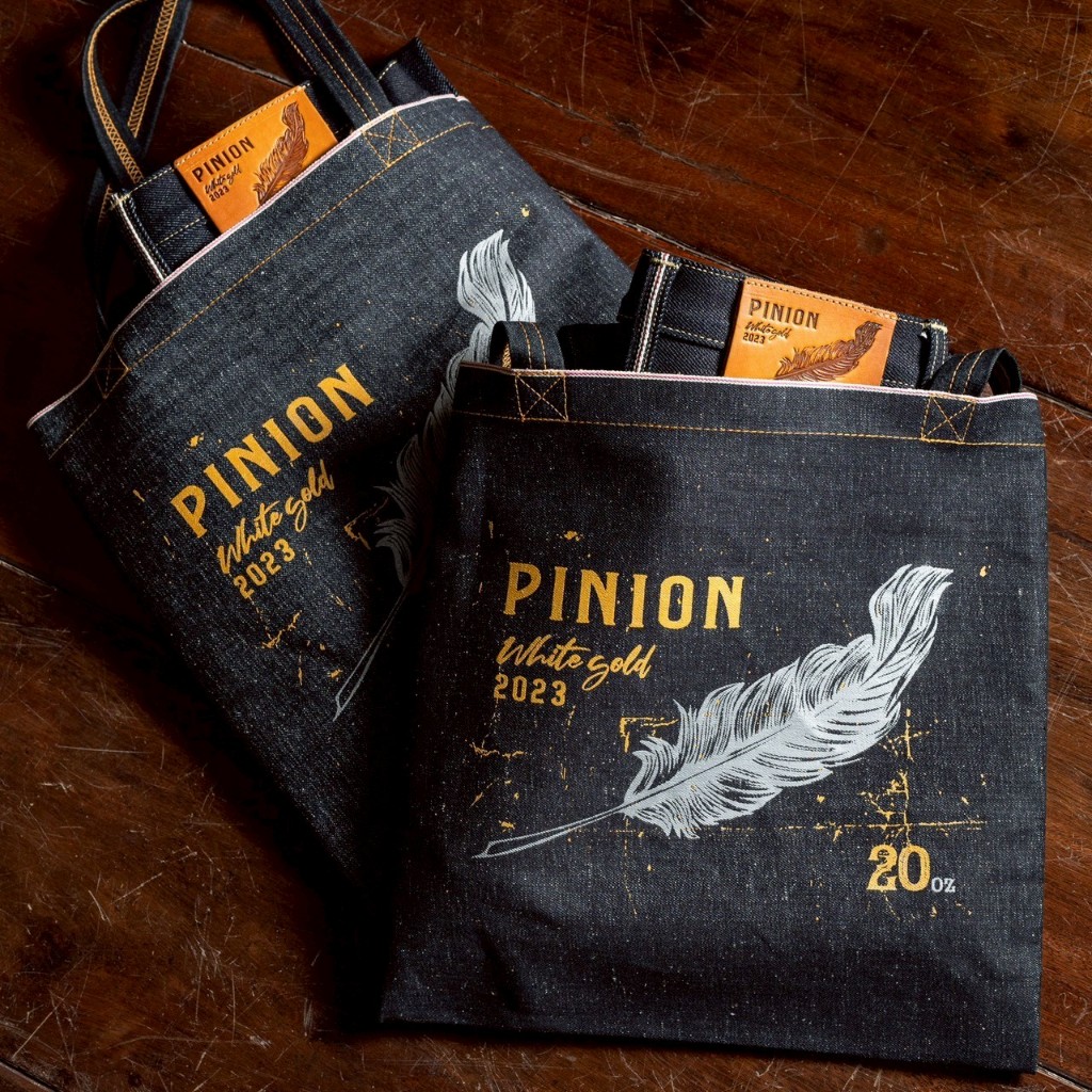 Pinion Denim White Gold2023 20oz กระบอกเล็ก,ตรง Slubby กางเกง,พวงกุญแจหนัง,ถุงผ้ายีนส์ 2300