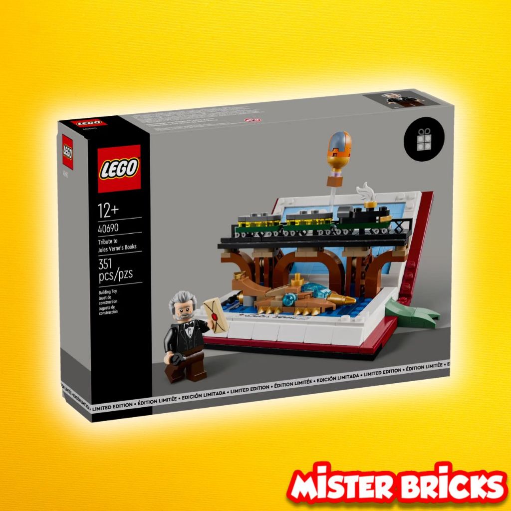 LEGO® 40690 Tribute to Jules Verne's Books - Collectible Set with Jules Verne Minifigure