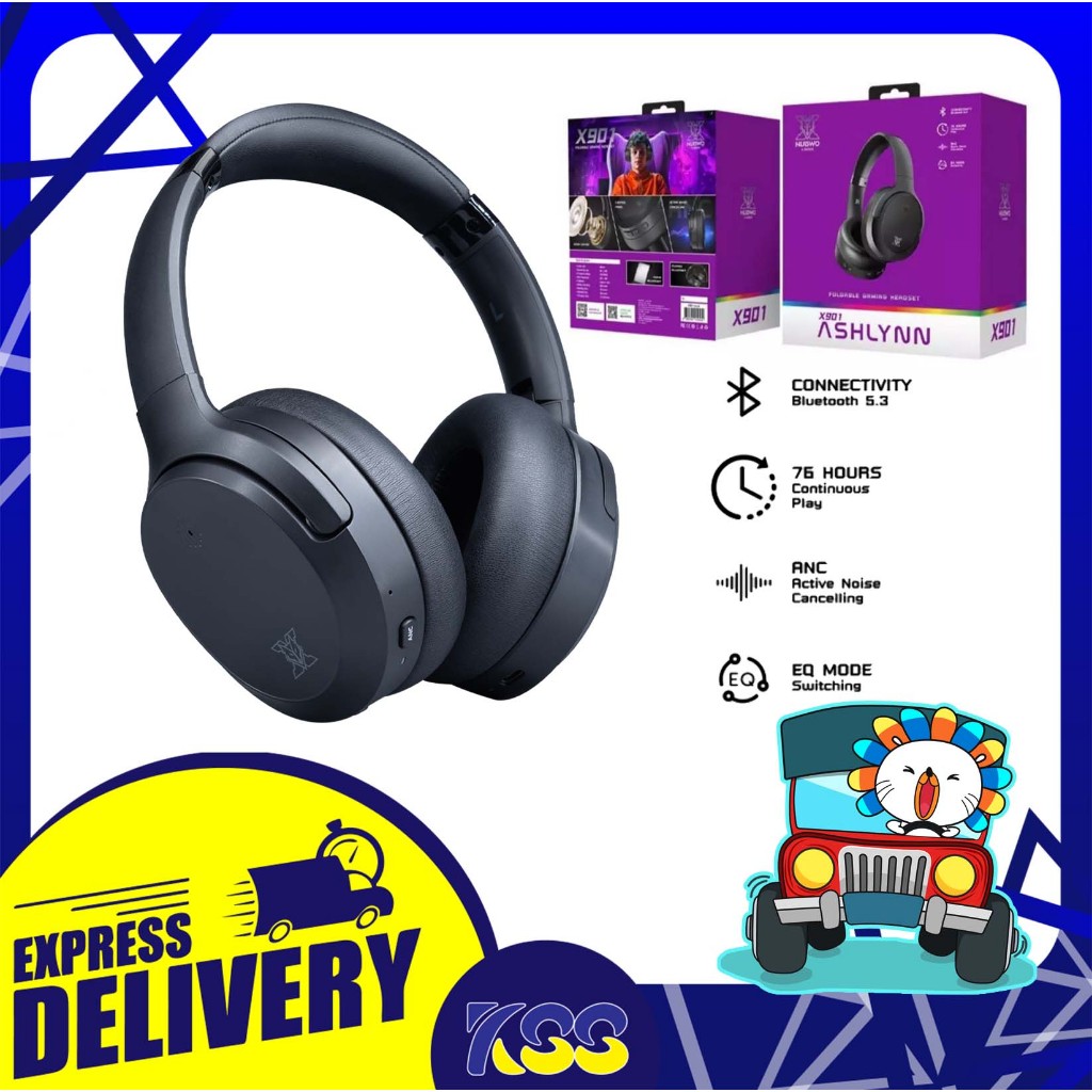 NUBWO X901 ASHLYNN FOLDABLE GAMING HEADSET BT 5.3&ANC 3 EQ MOD หูฟังเกมมิ่งไร้สายพับได้ ประกัน 2 ปี 
