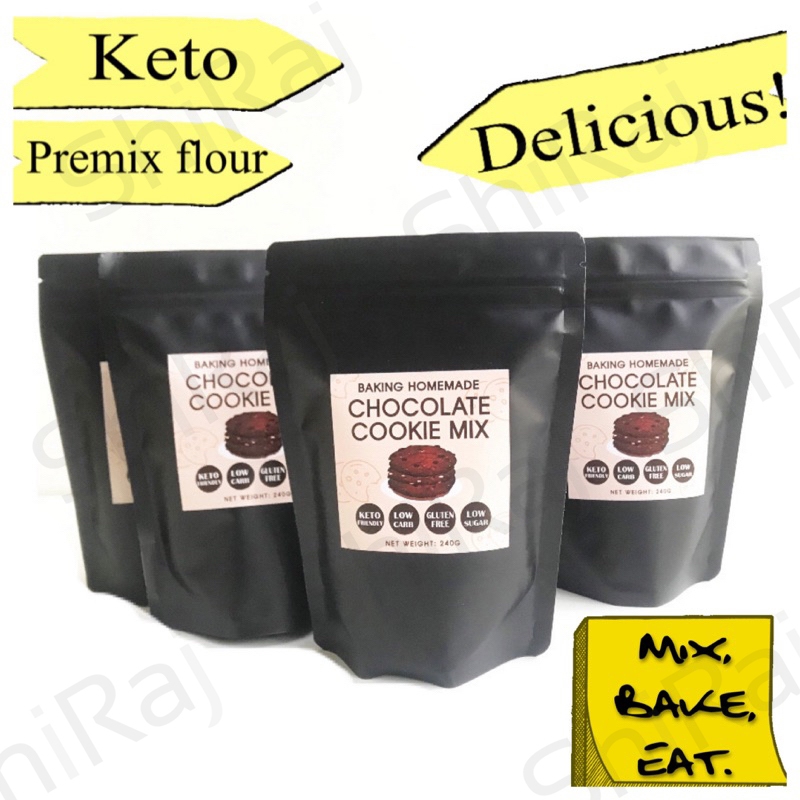 (Keto)Almond-Chocolate Cookie Flour Mixed by Shiraj (KETO-friendly )/ แป้งสำเร็จ /คุุกกี้ คีโต