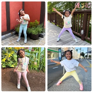Pliyay by Mussu Kids กางเกงเลกกิ้งเด็ก สีพื้น ทรงใส่สบายไม่รัด ยืดหยุ่นดี (2-7 ปี) (lgpy2)
