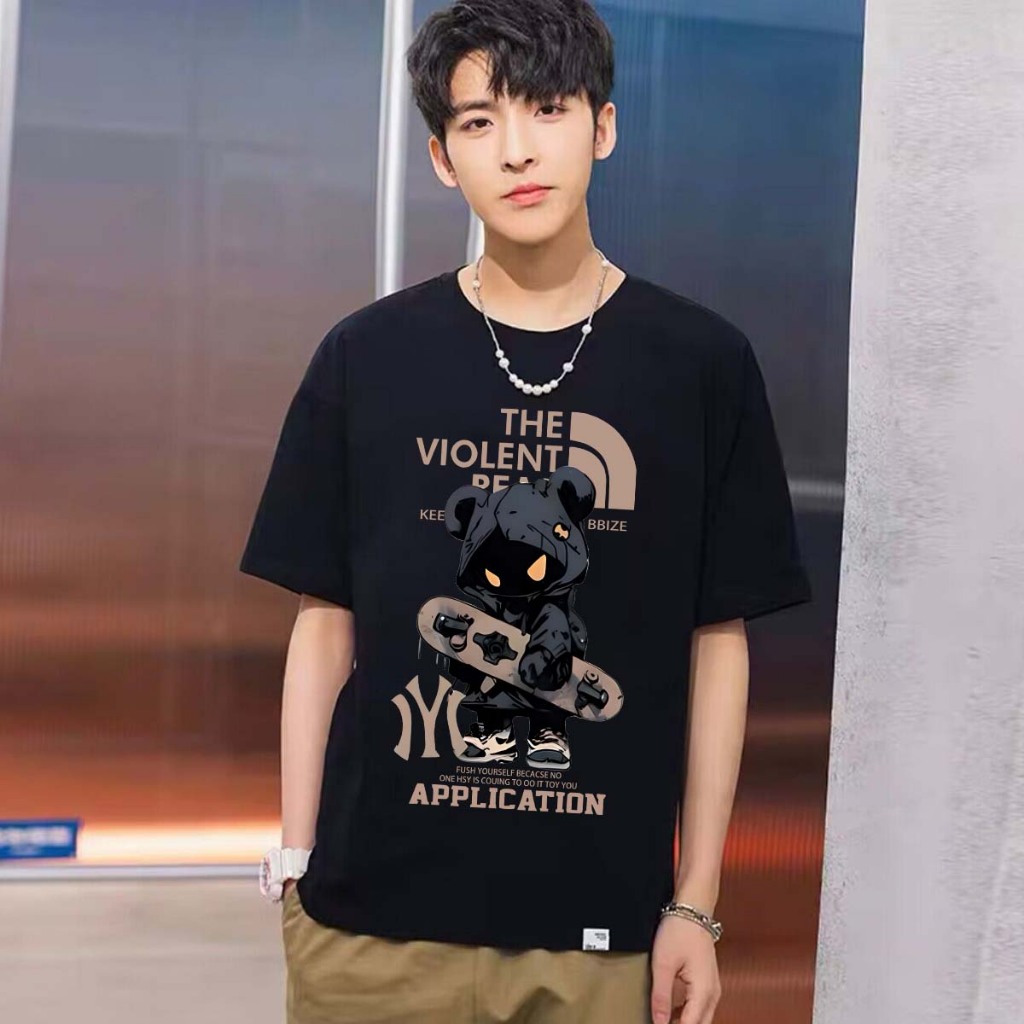 **ส่งในไทย**BK-1309-SHORT เสื้อยืดแขนสั้น ลายมาใหม่ ผ้านิ่มใส่สบายไม่ร้อน   ใส่ได้ทั้งหญิงและชาย ปลีก-ส่ง (S-3XL)