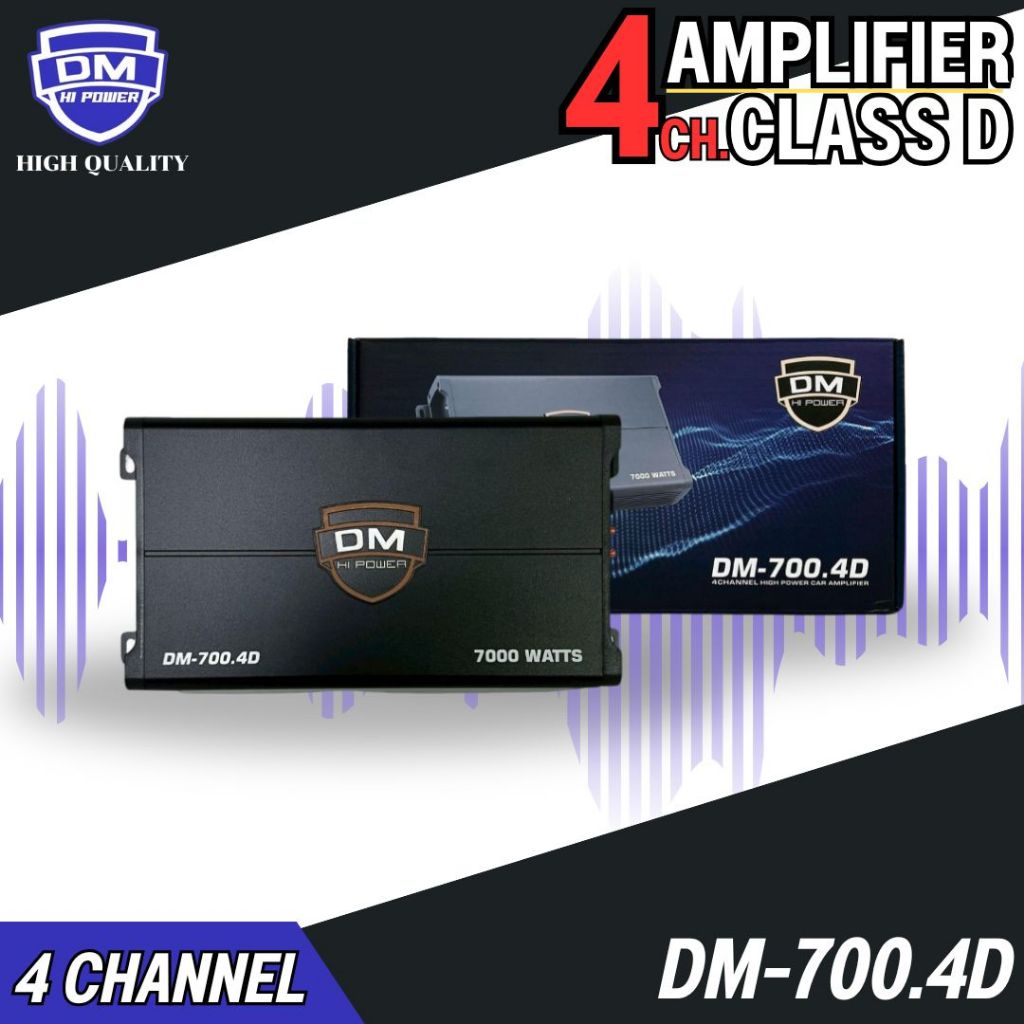 เพาเวอร์แอมป์ DM HI POWER รุ่น DM-700.4D Class D 4Channel กำลังขับ7000Watts ขับกลาง-แหลมสบาย