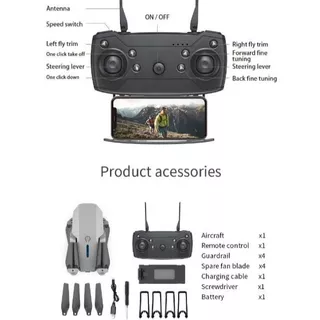 🔥2026 โดรนบังคับไร้สายคุณภาพสูง E88 Pro Max 4Kกล้องคู่พับได้ WiFi FPV ควบคุมแอป ของ เล่นทหาร🔥