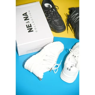 รองเท้าเเฟชั่นผู้หญิงเเบบผ้าใบส้นปานกลาง No. 30-5 NE&NA Collection Shoes