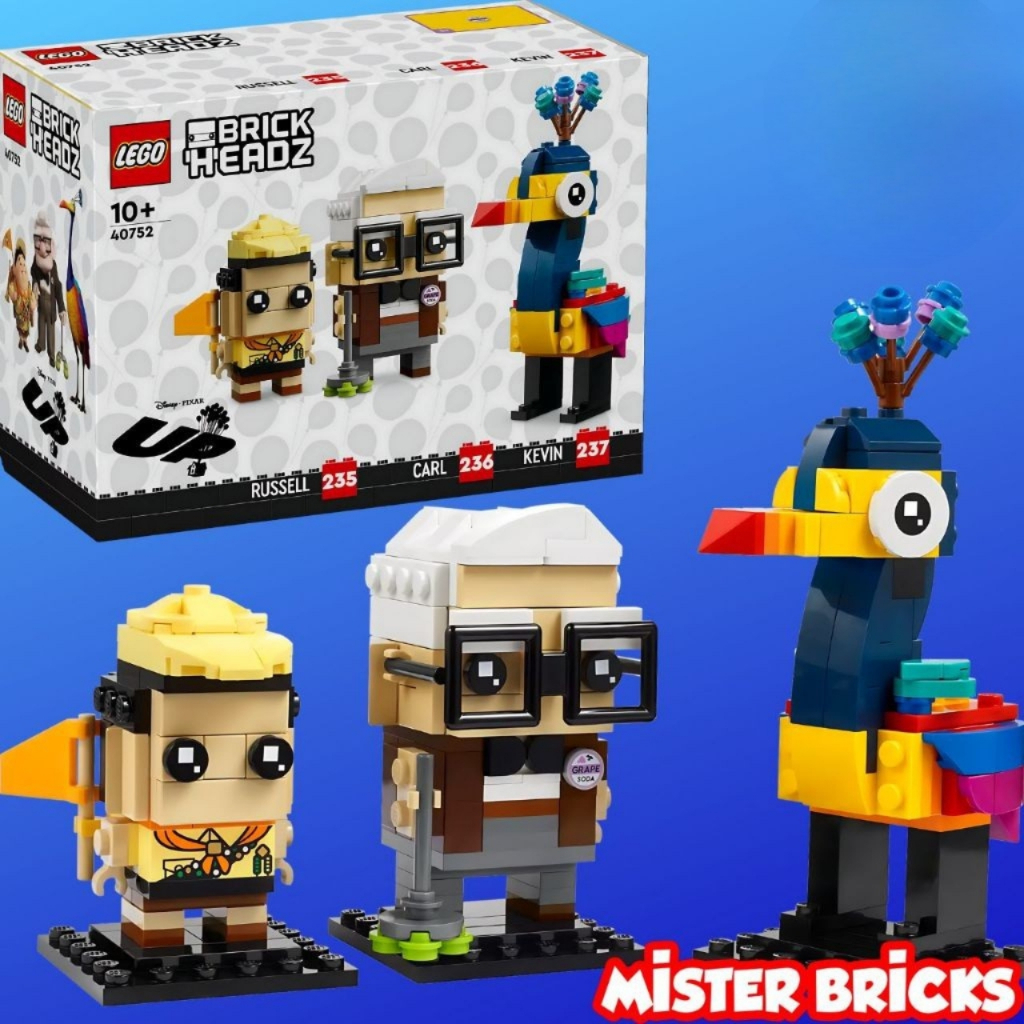 LEGO® BrickHeadz™ Disney Pixar Up: Carl, Russell & Kevin 40752 - ของเล่นตัวละครจาก Up สำหรับเด็ก 10+