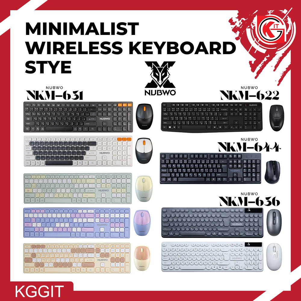 Nubwo NKM-631 คีย์บอร์ดและเมาส์ไร้สาย ใช้ได้ทั้ง เชื่อมได้ถึง 3 Device